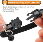 2 Pack Airtag Cat Collar with Bell, Reflective Nylon Kitten Collar with Apple Air Tag Holder and Breakaway Safety Buckle for Puppy Girl Boy Cats, 3/8" in Width and Lightweight, Blue