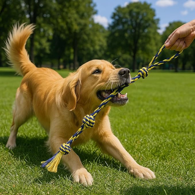 Dog Rope Toys Heavy Chew Toys for Medium & Large Breed Dogs – Durable Rope Toy Set for Teething, Chewing, and Interactive Play(Set of 7 Toys)