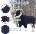 Queenmore Dog Sweater, Large Dogs Sweater Xmas,Turtleneck Pullover Dogs Sweaters for Dog Girls Boys,Sweaters Doggy Large,Thanksgiving Knitted DogSweater for French Bulldog(Dark Navy,L)