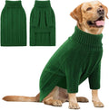 Queenmore XL Dog Sweater,Christmas Dog Sweaters for Extra Large Dogs Girl Boy,Warm Soft Fall Doggy Pullover Clothes,Turtleneck Knitted Pet Winter Apparel for Golden Retriever,Labrador(Green,XL)