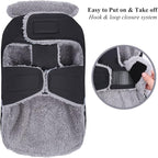 VIVAGLORY Frostfit Dog Coat, Dog Jacket for Winter & Cold Weather, Warm Fluffy Fleece Lined Water Resistant Reflective for Puppy, Coat with Velcro Fastening & Leash Hole, XS, Black