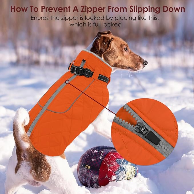 AOFITEE Small Dog Winter Coat, Waterproof Dog Winter Jacket with Zipper & Fleece Collar, Reflective Dogs Puffer Jacket, Small Pet Snow Coat Snowsuit for Yorkshire, West Highland