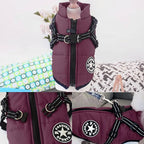 Aiboria Dog Jackets for Winter Windproof Waterproof 2 in 1 Outfit Cold Weather Coat Dog Vest Harness Puppy Winter Warm Jacket Purple S