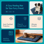 Dog Heating Pad (56"x40") - Waterproof Electric Heated Mat & Pet Bed for Indoor and Outdoor Use, Chew Resistant Cord, Machine Washable Cover with Wheat Pattern Quilting, for Cats and Pets