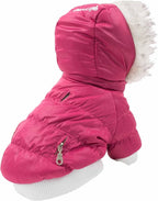 PET LIFE Classic Metallic Fashion Pet Dog Coat Jacket Parka w/ 3M Insulation and Removable Hood, Medium, Metallic Hot Pink