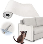 Cat Scratch Furniture Protector - 78.7" x 15.8" Trimmable Self-Adhesive Cat Claws Scratch Pads, Sisal DIY Climbing Couch Protector for Scratch Post Cat Tree Replacement Indoor (Cream White)