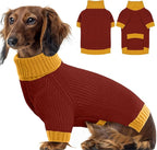 Dog Sweater XL, Turtleneck Sweaters for Large Dogs Girl Boy, Thermal Knit Sweatshirt with Leash Hole Easy Walking, Warm Big Dog Christmas Clothes for Beagle, Cocker Spaniel, Burgundy XL