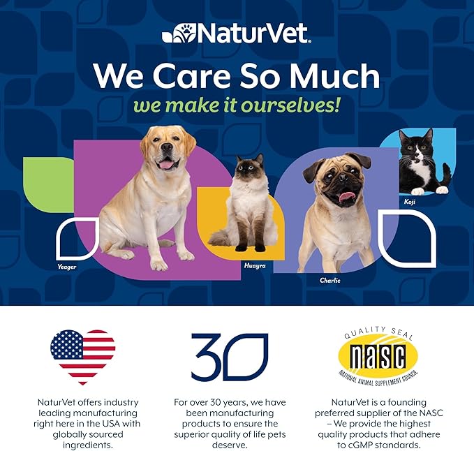 NaturVet Hemp Joint Health, Joint Care Support Supplement for Dogs, Soft Chews, 60ct Made in The USA