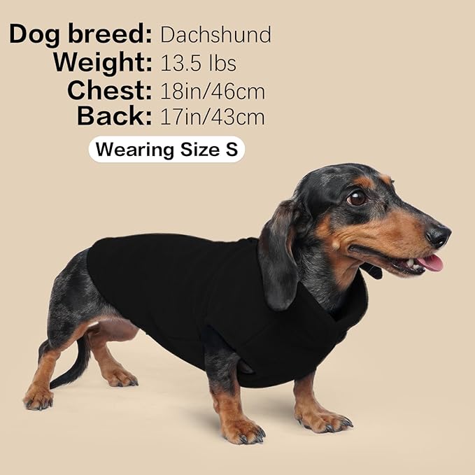 FUAMEY Dog Fleece Vest for Large Dogs,Warm Stretchy Dog Sweatshirts Pullover with Leash Hole Dogs Sweater Soft Pet Turtleneck Cozy Pet Vest Lightweight Sleeveless Black XXL