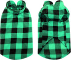 KAMA BRIDAL Spring Autumn Winter Coat Pullover Fleece Vest for Cats Small and Medium Dogs Thin Sweater Green & Black Plaid (Green, XXS)