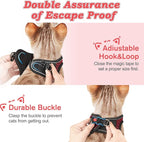 Cat Harness and Leash for Walking Escape Proof, Adjustable Kitten Vest Harness Reflective Soft Mesh Puppy Harness for Outdoor, Comfort Fit, Easy to Control (Red, XXS)