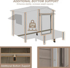 41" L Outdoor Large Dog House with Porch, Removable Floor, Raised Feet, Anti-Chewing Iron Frame - Wooden Kennel with Asphalt Roof, Window for Indoor/Outdoor Use, Ideal for Medium to Large Dogs
