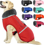 Warm Dog Coat Reflective Winter Jacket, Waterproof Windproof Dog Turtleneck Clothes for Cold Weather, Thicken Fleece Lining Pet Outfit, Adjustable Pet Vest Apparel for Small Medium Large Dogs X-Large