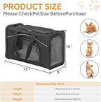 Petsfit Airline Approved Pet Carrier for Small Cats, 15x8x10 TSA Approved Carrier, with Removable Dual-Sided Padding (2-Way Placement) - Fits Under Most Airplane Seats, Escape Proof (Black)