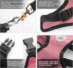 shudyear Summer cat Chest Harness and Leash, Anti-Escape Adjustable Soft mesh cat Leash and Chest Harness Set for All Types of Cats cat Vests (Size S,Pink)