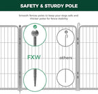 FXW Garden Fence Outdoor for The Yard – 32in(H) x 36.4ft(L) Heavy Duty Metal Animal Barrier for Dog and Rabbit, Decorative Dog Fence, 16 Panels, Silver