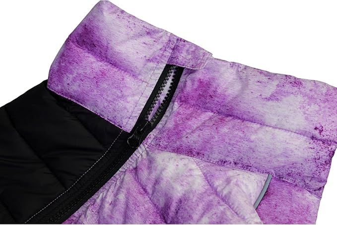 lovelonglong Dog Coat Dog Warm Jacket, 4 Legs Covered Waterproof Windproof Reflective Warm Dog Vest, Zippered Adjustable Outdoor Dog Snow Jacket for Small Medium Large Dogs micai-Purple M