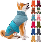 KYEESE Dog Coat Soft Pet Sweater for Cold Weather Windproof Dog Coats for Small Dogs Warm Pet Winter Puffer Coat with Leash Hole Thick Cat Clothes with Pocket Waterproof Dogs Jacket with Fleece Lined
