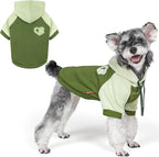 KYEESE Dog Hoodie Stretchy Warm Pet Clothes Comfort Cat Sweater Dogs Winter Coat for Cold Weather Pet Sweatshirt with Drawstring Soft Dog Clothes for Small Dogs Cat Coat with Leash Hole