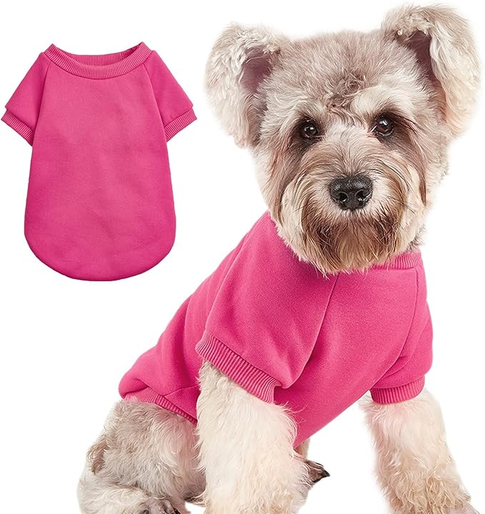 Puppy Sweater for Small Dogs Clothes Warm Winter Cat Clothe Pet Sweatshirt Knitwear Doggie Kitten Clothing, Rose, X-Large