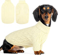 Queenmore Small Dog Sweater,Warm Pullover Dog Sweaters for Small Dogs Boys Girls,Soft Winter Doggie Sweaters,Thick Warm Dogs Clothes for Chihuahua,Dachshund,Yorkie(Beige,S)