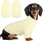 Queenmore Medium Dog Sweater,Dog Sweater for Medium Dogs Boys Girls,Christmas Sweaters for Dogs,DogSweater Knitwear Outfit,Thick Warm Pet Clothes for French Bulldog,Boston Terrier(Beige,M)