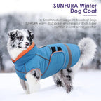 SUNFURA Dog Coat, Warm Dog Jacket for Small Dogs, Reflective Winter Coat with Fleece Lined, Windproof Pet Snowsuit Puppy Sweater Clothes, Turquoise XS