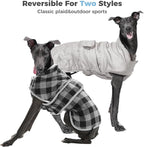 PAWZ Road Dog Winter Coat with 5 Layers Warm Material, Reversible Dog Clothes with 2 Sides, Dog Jacket Outdoor Water Repellent, (Light Beige Plaid 3XL)