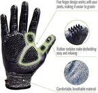 Otis and Claude Pet Grooming Gloves with Adjustable Strap - Gentle and Comfortable Hair Remover, Bathing, Massage, Brush - Left & Right - for Cats, Dogs & Horses