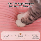 Cat Dog Bed for Pets, Rectangle Pet Bed Gift for Puppy and Kitten, Machine Washable Calming Fluffy Pet Couch Sofa for Indoor Outdoor, Portable Soft Cat Bed with Non-Slip Bottom (Small, Pink)