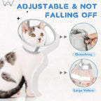Supet Cat Cone Collar Soft, Air Mesh Recovery Collar to Stop Licking, Breathable Neck Cone Alternative for Small Kitten, Lightweight Cat Head Cone Anti Scratch (L)