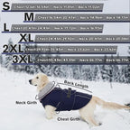Lelepet Warm Dog Coat Waterproof Dog Jacket for Medium Dogs Reflective Fleece Vest with Adjustable Buckle Hook & Loop Windproof Cold Weather Coats for Small Medium Large Dogs, Navy Blue, M
