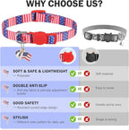 3 Pack Breakaway Cat Collars with Bell- 4th of July Cat Collar,Independence Holiday American Flag Kitty Collar for Girl Boy Cats with Safety Buckle- Cute Kitten Collar Adjustable 8"-12"