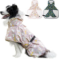 Dog Raincoat, Waterproof Windproof Dog Rain Jacket with Hood, Rain Coat with Leash Hole, Adjustable Raincoat Poncho for Small Medium Large Dogs Outdoor (Pink, Large)