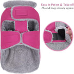 VIVAGLORY Frostfit Dog Coat, Dog Jacket for Winter & Cold Weather, Warm Fluffy Fleece Lined Water Resistant Reflective for Puppy, Coat with Velcro Fastening & Leash Hole, XXS, Fuchsia