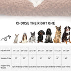 KSIIA Washable Dog Bed Deluxe Plush Dog Crate Beds Comfy Kennel Pad Anti-Slip Pet Sleeping Mat for Large, Jumbo, Medium, Small Dogs Breeds, 23" x 18", Brown