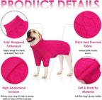 AOFITEE Dog Sweater, Warm Dog Sweaters for Large Dogs, Soft Dogs Christmas Sweater, Turtleneck Girl Pet Pullover, French Bulldog Sweaters, Female Pet Sweatshirt Knitwear for Winter Fall (Rose Red)