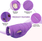 ASENKU Dog Winter Coat - Waterproof Windproof Dog Jacket, Warm Snowproof Doggie Puffer Vest for Cold Weather, Lightweight Snow Coats for Small Medium Large Dogs(Purple, XS)
