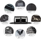 Mispace Portable 2 Pet Carriers for Cats Collapsible Cat Condo for Car Travel Pet Kennel Show Cages with Portable Carry Bag Hammocks Mats and Litter Box
