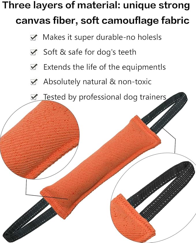 Clysrou Dog Tug Toy Dog Tough Jute Bite Pillow Lasting Training Equipment Puppy to Large Dogs Interactive Toy