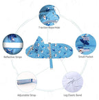 NACOCO Large Dog Raincoat Adjustable - Pet Shark Water Proof Clothes Lightweight Rain Jacket Poncho Hoodies with Strip Reflective Blue (3XL, Blue Shark)