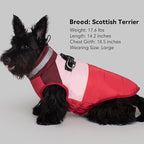 azuza Dog Jacket Waterproof Winter Coat for Small Dogs, Warm Fleece Vest with Reflective Strips & Built-in Harness, Windproof Back Zipper, Red S
