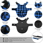 ASENKU Dog Winter Coat, Fleece Doggie Jacket Plaid Reversible Vest Waterproof Windproof Cold Weather Clothes for Small Medium Large Dogs (XXL, Blue)