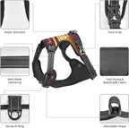 Custom Dog Harness with Reflective Stripes Personalized Name and Number Dog Vest Harness with Pet Traction Rope for Small Medium Large Dog