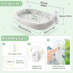 Sunhoo 2PCS Cat Window Perch Hammock Cordless Kitty Sunny Bed Seat Window Sill Shelf for Inside Cats Foldable Lounger with 4 Strong Suction Cups Soft Plush Cover 21 * 11.8 in Holds up to 40lbs (Grey)