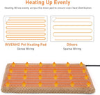 INVENHO Heated Cat Bed, Waterproof Adjustable Temperature Dog Cat Heating Pad with Timer, Indoor Pet Heating Pad for Cats Dogs Electric Pads for Dogs Cats, Pet Heated Pad