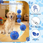 Smart Interactive Dog Toy, Automatic Moving Bouncing and Stimulation Interactive Dog Ball, Pet-Safe E-TPU Material, IP54 Waterproof Rating, Anti Boredom Dog Toys to Keep Them Busy, Blue