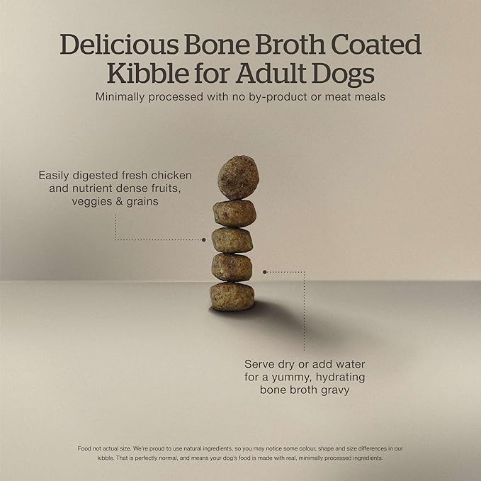 Now Fresh Good Gravy, Bone Broth Coated Kibble, Dry Dog Food, Chicken Adult Recipe with Grains, All Breed Size, 22 lb Bag