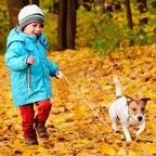 Retractable Dog Leash for Small Dogs Cats up to 11lbs with 6.5ft Anti-Pull Strong Nylon Tape, Hands Free, Mini and Portable Walking Leash with Wrist Strap, One-Hand Brake, White Round