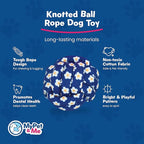 My Pet & Me – Durable Rope Dog Toy for Chewing, Tug of War, and Interactive Play – Perfect for Puppies and Active Dogs (2.7 Inch, Knotted Ball Dog Rope Toy)